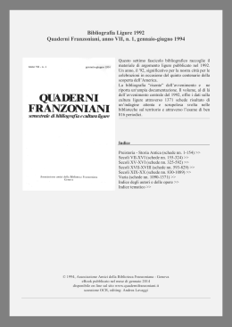 Guarda la Bibliografia Ligure 1992 on line
