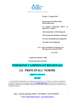 Indizione campionati serie C e D 2011-2012