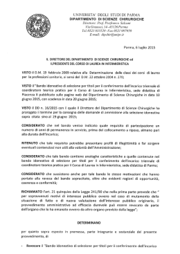 UNIVERSITA` DEGLI STUDI DI PARMA DIPARTIMENTO DI