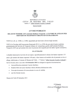 REPUBBLICA ITALIANA CITTA` DI MAZARA DEL VALLO