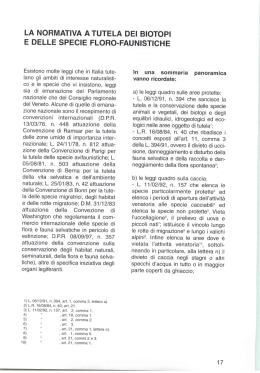 La normativa a tutela dei biotopi e delle specie floro