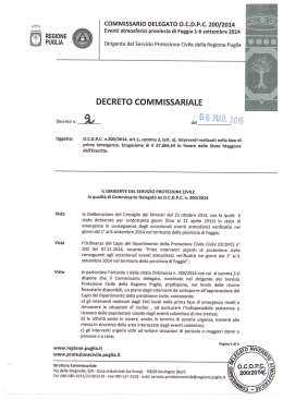 Decreto commissariale n. 2 - Sezione Protezione Civile – Regione