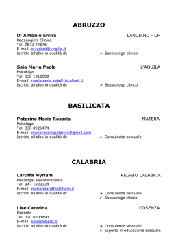 ABRUZZO BASILICATA CALABRIA