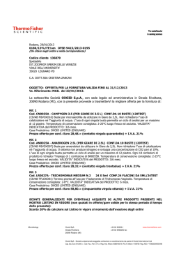 La sottoscritta Societ&agrave; OXOID S.p.A., con sede legale ed