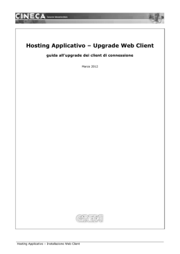 Upgrade Web Client - CINECA