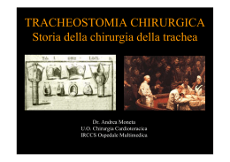 TRACHEOSTOMIA CHIRURGICA Storia della chirurgia della trachea