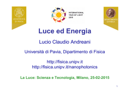 Luce ed Energia - Istituto Lombardo Accademia di Scienze e Lettere