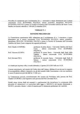 Verbale n. 1 - Università Cattolica del Sacro Cuore