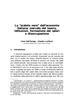 La &ldquo;scatola nera&rdquo; dell`economia italiana: mercato del lavoro