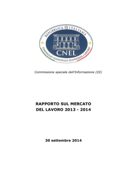 RAPPORTO SUL MERCATO DEL LAVORO 2013 - 2014