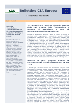 Bollettino Cia Europa – 10 giugno 2015 (numero 84 anno X)