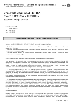 Ordinamento della Scuola di Chirurgia toracica