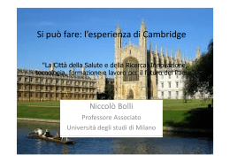 Si può fare: l`esperienza di Cambridge