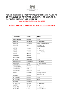 elenco avvocati ammessi al gratuito patrocinio