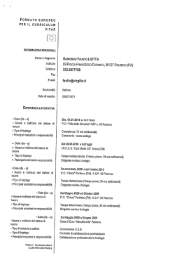 FORMATO EUROPEO PER IL CURRICULUM VITAE