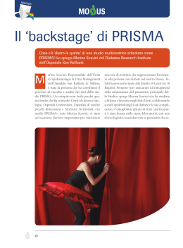Il `backstage` di PRISMA