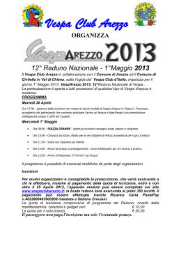 Vespa Club Arezzo ORGANIZZA 12° Raduno
