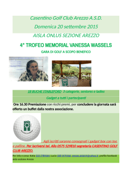 Casen no Golf Club Arezzo A.S.D. Domenica 20 se embre