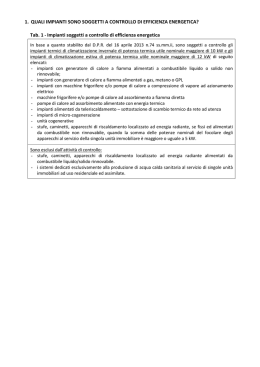 Impianti soggetti a controllo di efficienza energ