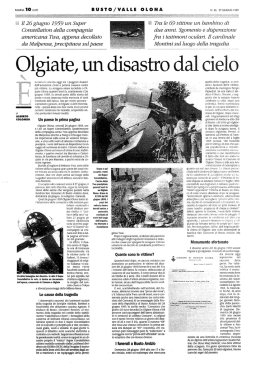 Primo scritto del giornalista olgiatese Alberto Colombo dedicato al