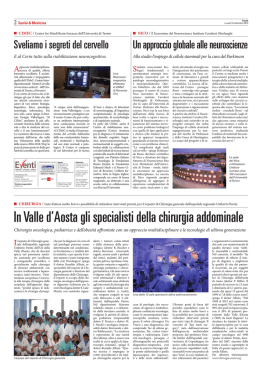 In Valle d`Aosta gli specialisti della chirurgia addominale