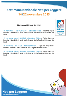 Biblioteca di Cividale del Friuli 16 novembre