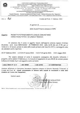 P.tta (`hiarottini, 8 33043 CIVIDALE DEL FRIULI (Udine)