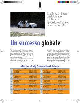 Albo d`oro Rally Automobile Club Lecco