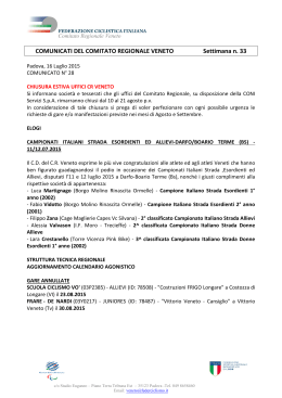 Comunicati del Comitato Regionale Veneto