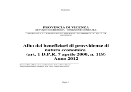 Albo beneficiari 2012 - Provincia di Vicenza