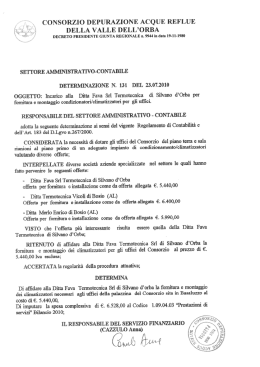 Incarico ditta Fava Termotecnica fornitura condizionatori