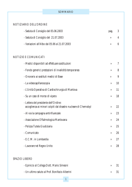 op mn medica n&iexcl;5/2003 - Ordine dei Medici Chirurghi e Odontoiatri