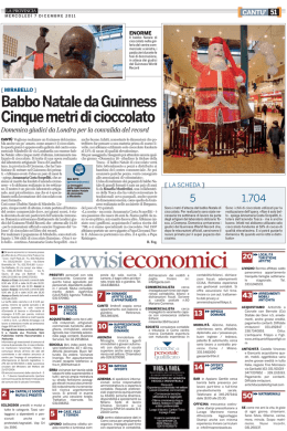 e` italiano il babbo natale di cioccolato piu` grande al mondo.
