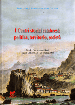 I centri storici calabresi: politica, territorio, società