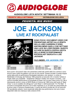 JOE JACKSON - Audioglobe