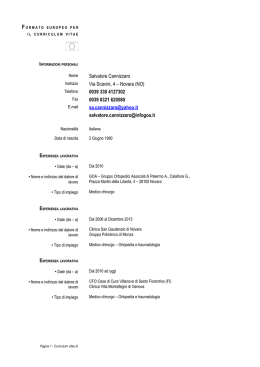 Curriculum vitae - GOA - Gruppo Ortopedici Associati