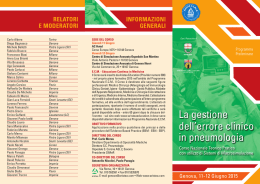 La gestione dell`errore clinico in pneumologia