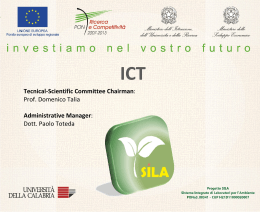 Tecnical-Scientific Committee Chairman: Prof. Domenico Talia