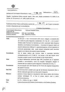 Deliberazione n.309 del 04/03/2015