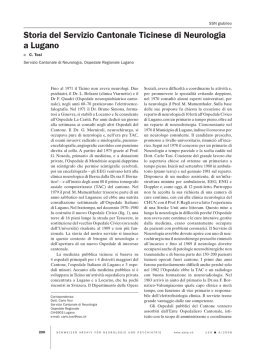 Storia del Servizio Cantonale Ticinese di Neurologia a Lugano
