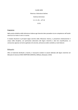 CLASSE A050 Retorica e letteratura italiana Gianluca Genovese