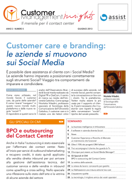 scarichi il PDF - CMI: il magazine della customer experience