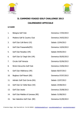 il cammino viaggi golf challenge 2013 calendario ufficiale