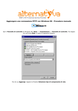 Aggiungere una connessione PPTP con Windows 98