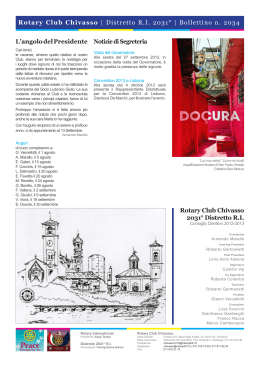 Rotary Club Chivasso | Distretto R.I. 2031&deg; | Bollettino n. 2034_