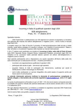 Incoming in Italia di qualificati operatori dagli USA B2B