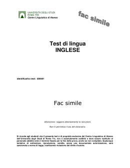 Test di lingua INGLESE Fac simile - CLA