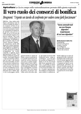 Corriere dell`Umbria - Consorzio della Bonificazione Umbra