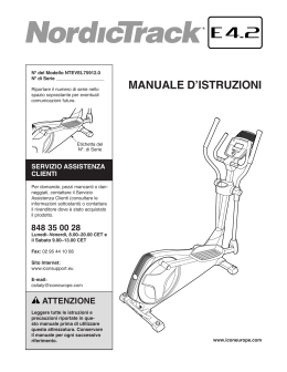 MANUALE D`ISTRUZIONI - Icon Heath & Fitness