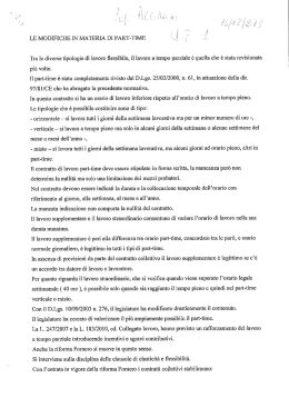 LE MODIFICHE IN MATERIA DI PART